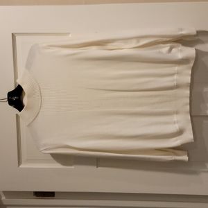 Cream white mock turtle neck top